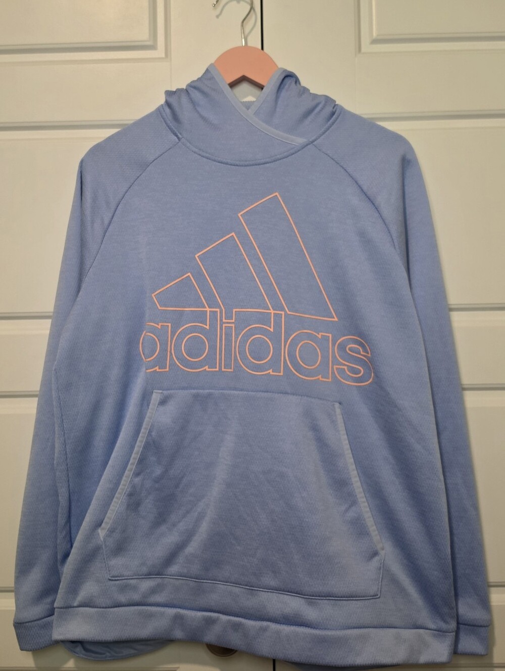Adidas Blue Climawarm Fleece Hoodie Size Large Womens